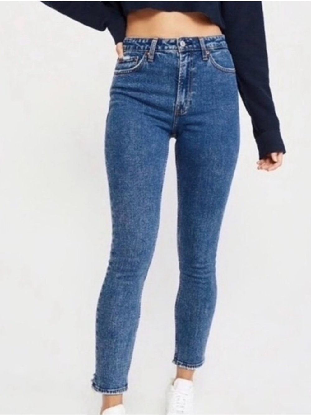 Abercrombie & Fitch High-Rise Women's Jeans - Medium Blue Denim
